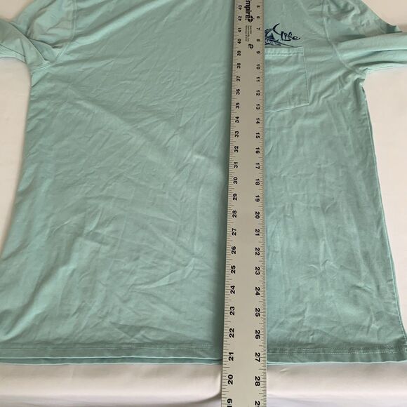 Salt Life Shirt Mens M Light Blue Long Sleeve Performance SLX Fishing Surf Dive - Picture 9 of 9